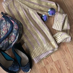 Bobbles & Lace gold and pink jumper